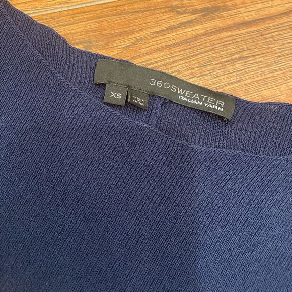 Navy Blue Striped Cropped Sweater XS - Picture 4 of 5